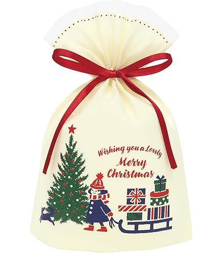 Amazon.co.jp: インディゴ クリスマス ラッピング袋 グリーティング